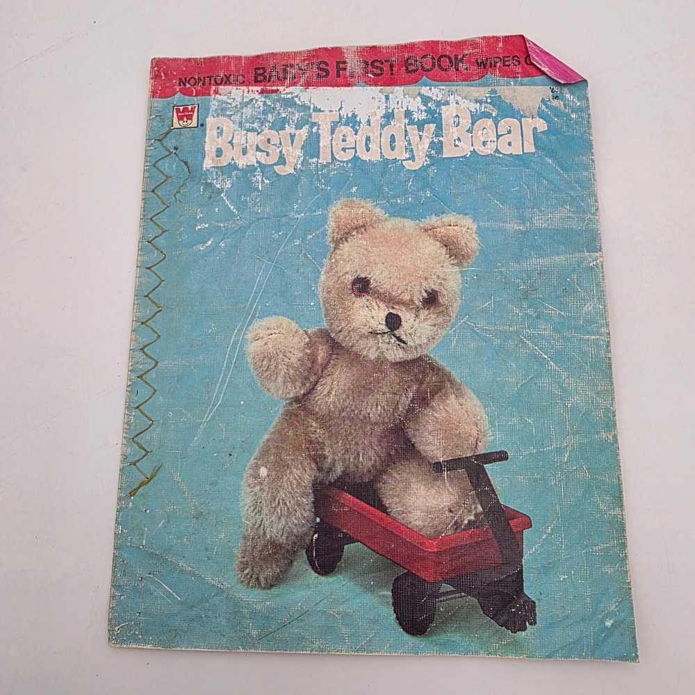 Vintage 1970 Whitman Busy Teddy Bear Baby's First Book Western Publishing 1970s